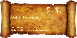 Dabi Nepomuk névjegykártya